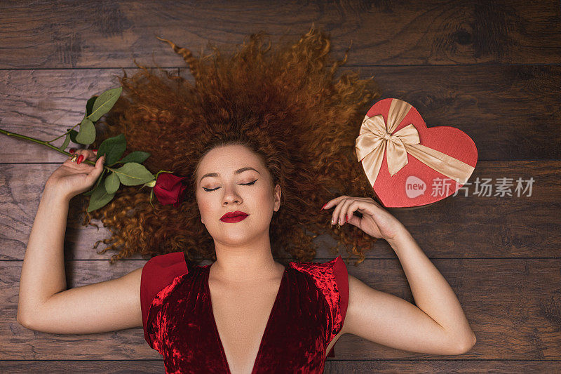 Beautiful Girl With Red Rose